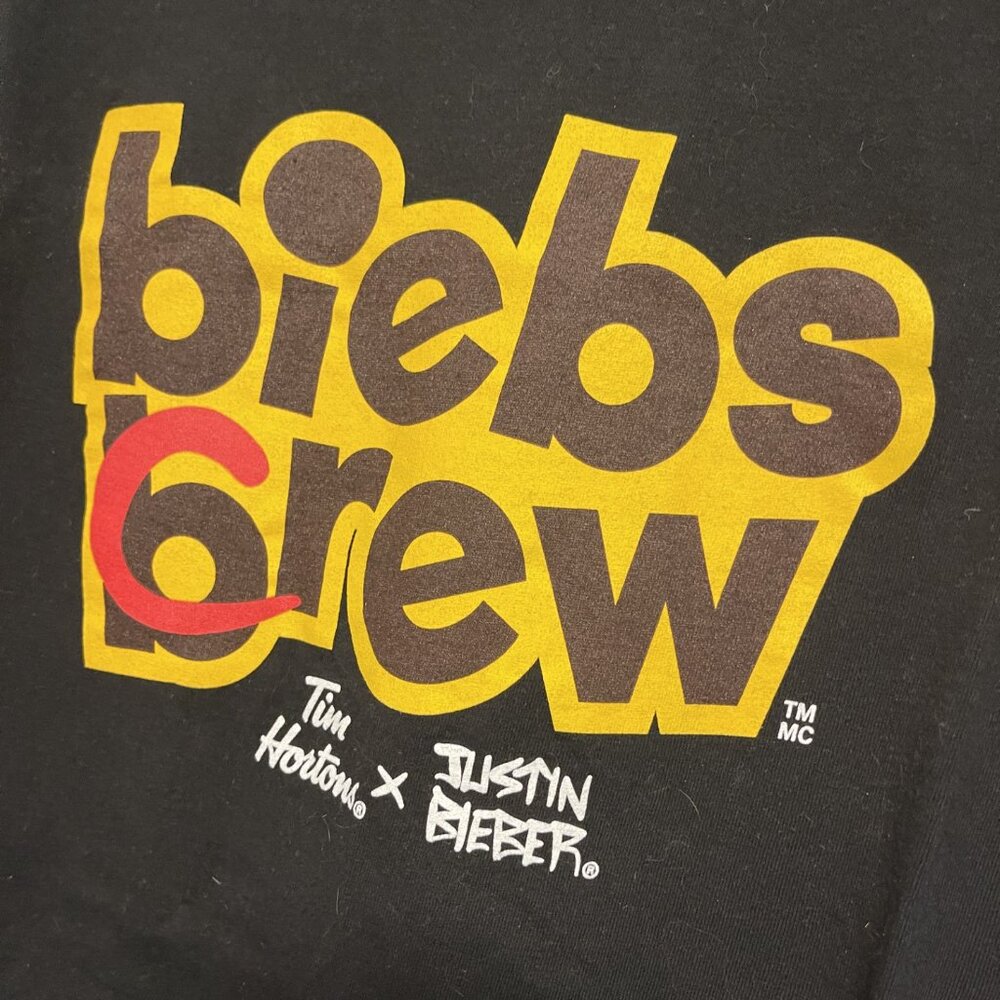 “Biebs Crew” – Justin Bieber x Tim Hortons Collab Tee Large